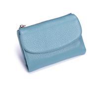 Generisch Unisex Pebble Real Leather RFID Wallet, Unisex Pebble Leather Wallet, Zipper Wallets for Men, Short GenuineLeathers Purse for Coins and Cards, Small Compact Bifold Pocket Purse (One-12)