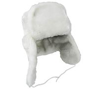 Generisch Ushanka Russische Fellmütze Tschapka Wintermütze mit Ohrenklappen Uschanka Unisex (Weiß, 55)