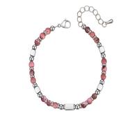 Generisch Verstellbares Perlenarmband mit elastischem Band, handgefertigter Boho-Schmuck für Sie Ihn (Purple, 6.7in)