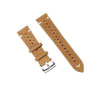 Generisch Vintage handgemachtes Rindsleder-Uhrenarmband 20 mm 22 Schnellverschluss-Lederarmband Atmungsaktive Sportuhrenarmbänder(Yellow Brown,22mm)