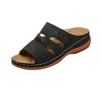 Generisch Vintage Riemchensandalen mit offener Spitze und keilförmigem Absatz, dicke Sohle für europäische und amerikanische Größen