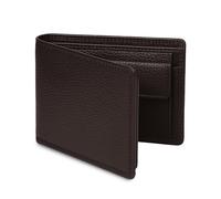 Generisch Voltore Herren Geldbörse aus Echtleder - Slim Wallet mit RFID Schutz, Münzfach & 9 Kartenfächern - Minimalistisches Portemonnaie Leder - Herrengeldbörse - Wallet für Männer (Kaffeebraun)
