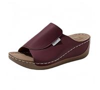 generisch Walking Schuhe Damen Weit Damen Hausschuhe Einfarbig Einfache Fischmaul Casual Hausschuhe Schuhe Damen Weite H Sandalen (Purple, 36)