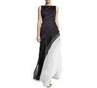 Generisch Warehouse Deals Angebote Freizeitkleid Damen Sommer Frauen Elegantes Partykleid Ärmelloses Pile Up Chiffon Abend Langes Kleid Formelle Mode Lange Kleider Kleid Umstandsmode Sale