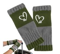 Generisch Warme Fingerlose Handschuhe - Mit Herz Stickerei Kälteschutz Fäustlinge,Gestrickte Fingerlose Fäustlinge,Für Camping, Wandern, Motorradfahren, Outdoor-Aktivitäten, Winter, Angeln,