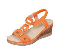 Generisch Wedges Damen Sommer Urlaub Strandsandalen Sandaletten Mit Absatz Keilsandalen Büro Wedge Für Zehen Lässig Knöchelriemen Weiche Orthopädische Pumps Strandschuhe