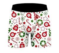Generisch Weihnachten Boxershorts Herren Lustig Weihnachts Unterhosen Christmas Boxer Shorts Weihnachtsmotiv Unterhose Bequem Weich Boxershort Winter Weihnachten Geschenke für Männer