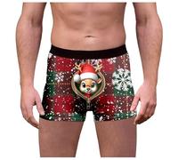Generisch Weihnachts Boxershorts Herren Lustig 3D Unterhosen Männer Weihnachtsunterhose Weihnachts String für Männer Christmas Motiv Boxer Shorts Retroshorts Weihnachts-Unterwäsche Männergeschenk