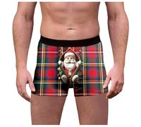 Generisch Weihnachts Boxershorts Herren Lustig 3D Unterhosen Männer Weihnachtsunterhose Weihnachts String für Männer Christmas Motiv Boxer Shorts Retroshorts Weihnachts-Unterwäsche Männergeschenk