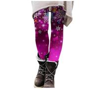Generisch Weihnachts Sport Leggings Weihnachts Muster Strumpfhose Damen Elastische Leggins Weiche Sporthose Stretch Kompressionshose mit Aufdruck für Frauen Weihnachtskleidung Damen (S)