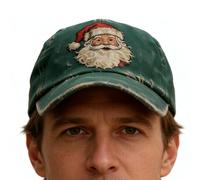 Generisch Weihnachtsmann Baseball Cap - Verstellbare Retro Santa Claus Mütze Mit Stickerei,Unisex Erwachsene Weihnachtsmütze,Für Erwachsene Festtagsliebhaber Familie Und