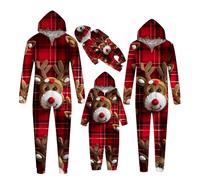 Generisch Weihnachtspullover Familie Set Christmas Pyjamas Couple Sets Printed Sleepwear Strampler Einteiler Schlafanzug Neujahr Jumpsuit für Damen, Herren, Kinder Weihnachtsoutfit Familie Mit Baby