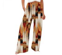 Generisch Weite Sommerhose Damen Leicht Und Luftig High Waist Strandhose Lang Freizeithose Sommer Palazzo Hose Bequem Casual Stoffhose Mit Tasche