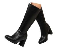 Generisch Weitschaftstiefel Damen Herbst Schaft Weite H Winter Winterstiefel Weitschaftstiefel Wasserdicht mit Absatz Cowboystiefel Schlupfstiefel Kniehohe Stiefel Boots Damenschuhe