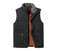 Generisch Weste Herren Winterweste Thermo Gefütterte Steppweste Sportwesten Outdoor Übergangswesten Fleeceweste Winterjacke Mit Fleecefutter Schwarz 4XL