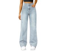 Generisch Wide Leg Jeans DamenWide Leg Jeans Damen Baggy High Waist Jeanshosen Weites Bein Stretch Jeanshose Boyfriend Weite Hose Trachtenjeans Große Größen Damenjeans Straight Y2K Hosen