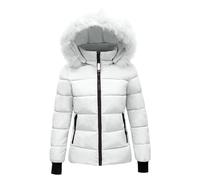 Generisch Winterjacke Damen Daunenjacken Wintermantel Daunenmantel Einfarbige Kleidung Frauen Dufflecoat Mode Frau Baumwolle Puffer Jacke Retro Fleecejacken Teddy Jacken Damen Winterjacke