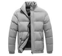 Generisch Winterjacke Herren Einfarbig Steppjacke Stehkragen Lässige Wintermantel Warm Daunenmantel Winter Winddicht Outdoorjacke Pufferjacke Daunenjacke Wanderjacke Funktionsjacke