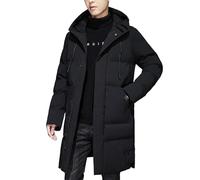 Generisch Winterjacke Herren Lange Wintermantel Mit Kapuze Warm GroßE GrößEn Steppmantel Daunenjacke Puffer Jacke Zip Up Trenchcoat Winddicht Windjacke Einfarbig Windbreaker Verdicken Daunenmantel