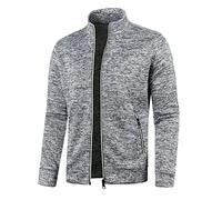 Generisch Winterjacke Herren Leichte Bequeme Bomber Jacket mit Stehkragen Business Casual Sweatshirt mit Tasche Leisure Outdoor Jacken Herbst Winter Ubergangsjacke Oversized Langarm Fleecejacke