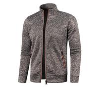 Generisch Winterjacke Herren Leichte Bequeme Bomber Jacket mit Stehkragen Business Casual Sweatshirt mit Tasche Leisure Outdoor Jacken Herbst Winter Ubergangsjacke Oversized Langarm Fleecejacke