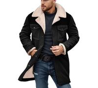 Generisch Winterjacke Herren Mantel Wintermantel Kurz Daunenjacke Puffer Jacke Fleecejacke Winterjacken Winterparka Wollmantel Winter Kurzmantel Lang Jungen 176 Warme Schwarz 176 164