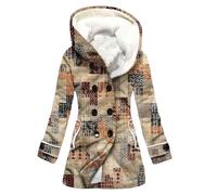 Generisch Wintermantel Damen Lang Daunenmantel Aufdruck Mantel Winterjacke Warm Gefüttert Übergangsjacke Fleecejacke Mit Kapuze Daunenjacke Dicke Jacke Winter Wollmantel Winterjacke Damen Lang