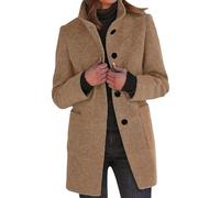 Generisch Wintermantel Damen Lang Wollmantel Damen Winter Individuelle Parka Bequem Wollmantel Mäntel Im Streetstyle Wintermantel Mit Taschen Ausgefallene Steppmantel Kamel L