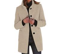 Generisch Wintermantel Damen Parka Damen Weiche Mäntel Robuste Und Warme Fleecemantel Wintermantel Mit Taschen Parka Im Streetstyle Strapazierfähig Wollmantel Beige 3XL