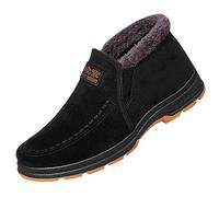 Generisch Winterschuhe Herren Ohne Schnürsenkel Schneeschuhe Gefüttert Wanderschuhe Slip On Trekkingschuhe rutschfest Sneaker Weich Sportschuhe Plateau Arbeitsschuhe Bequeme Halbschuhe