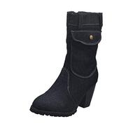Generisch Winterstiefel Damen Damenstiefel im europäischen amerikanischen Stil mit Absatz Mid-Denim
