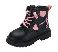 Generisch Winterstiefel Mädchen Warm Gefütterte Stiefeletten Lederstiefel rutschfest Weiche Sohle Kurzschaft Stiefel Winterschuhe mit Reißverschluss Westernstiefel Schnürstiefel