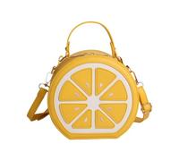 Generisch Witzige Tote Bag - Kettenriemen Zitronenscheibenform Umhängetasche | Damen Schultertasche | für Sonnenbrille Lippenstift Geldbörse Kamm Festival College Party Pendeln