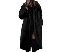 Generisch Wollmantel Damen Wintermantel Damen Elegante Wintermantel Bequem Fleecemantel Mäntel Im Streetstyle Parka Individuelle Steppmantel Schwarz L
