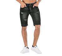 Generisch Zerrissene Jeans Herren Sommer Jeansshorts Straight Fit Stretch Denimshorts Destroyed Denim-Bermudas-Shorts für Männer Freizeit im Used Look Kurze Jeanshose Denim Pants