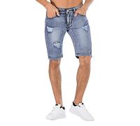 Generisch Zerrissene Jeans Herren Sommer Jeansshorts Straight Fit Stretch Denimshorts Destroyed Denim-Bermudas-Shorts für Männer Freizeit im Used Look Kurze Jeanshose Denim Pants