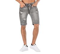 Generisch Zerrissene Jeans Herren Sommer Jeansshorts Straight Fit Stretch Denimshorts Destroyed Denim-Bermudas-Shorts für Männer Freizeit im Used Look Kurze Jeanshose Denim Pants