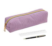 Generisch Zipper Pencil Pouch - Corduroy 20x5.5x5cm | Aesthetic Large Capacity Pencil Case Stationery Bag for Pens Eraser Ruler Cards School Office Storage Girls Boys Daily Use