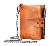 Generisch Zipper Wallet, Retro Leather Wallet, Cowhide Pouch, Anti-Theft Buckle Closure Multiple Card Slots Sturdy Material Enhances Security Pocket for Women, 3.74x1.18x4.72 Inches