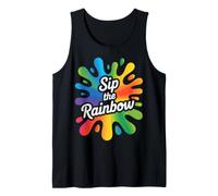 Genießen Sie das Regenbogenfarben-Splash-Design Tank Top