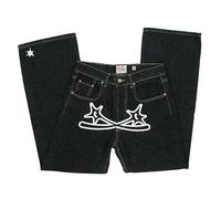Genikeer Y2k Hose Herren, Sporthose Herren Lang Minus-Two Baggy Jeans Jogginghose, Cargo Hosen Männer Hip Hop, Harajuku Denim Pants Herren Schwarze Outdoorhose Cargohose