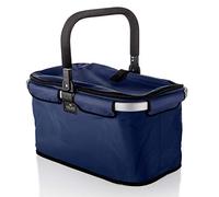 Genius Einkaufskorb Falko Premium A14363 | faltbar, leicht, Aluminium, 48x28x27 cm, Innenfach | blau