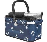 Genius Einkaufskorb Falko Duo, dunkelblau mit weißen Ankern Stoff dunkelblau, weiß St.