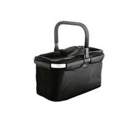 GENIUS Einkaufskorb Falko Premium 14364 | faltbar | Aluminium & Polyester | Reißverschlussfach | 48x28x27 cm | schwarz