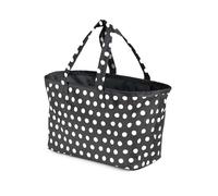 Genius Einkaufstasche Falko Light Einkaufskorb 22l groß, faltbar, mit Boden Tragekorb mit Schulterriemen für unterwegs Grau - Weiße Punkte