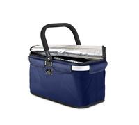 Genius Thermo-Einkaufskorb Falko dunkelblau| Einkaufstasche 22l groß, faltbar, mit Deckel | Tragekorb mit Kühlfunktion für unterwegs