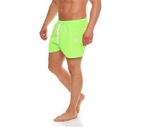 Gennadi Hoppe Herren Badeshorts Männer Badehose Jungen Schwimmhose Schwimmshorts Boardshorts Bademode Swimming Wasser Shorts sportlich leicht lässig klassisch modern stylisch kurz neon grün L H6514