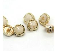 GENPICONG 11 mm Kleine runde Hemdknöpfe aus goldfarbenem Metall, 10 Stück, für Kleidung, schicke Bluse, Ärmel, Kleid, Manschettenkragen, Dekorationen, Nähzubehör