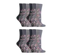 Gentle Grip 12er-Pack Damen gemusterte breite Socken in 20 Stilen, Gg45, Medium