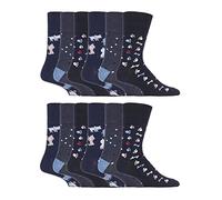 Gentle Grip 12er Pack Herren Ohne Gummi Socken Atmungsaktiv Gepolsterte Ohne Naht Extra Weit Socken mit Komfortbund (39-45, SOMRJ573)